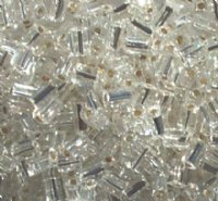 50g 5x4x2mm Crystal Silver Lined Tile Beads